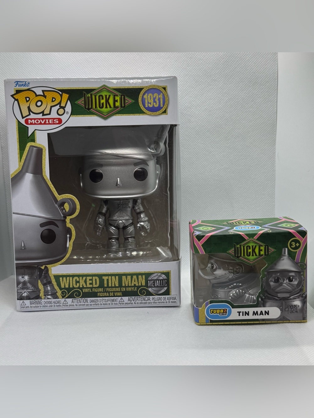 Wicked Tin Man Funko Pop Movies #1931 Metallic & TUBBZ Mini NIB